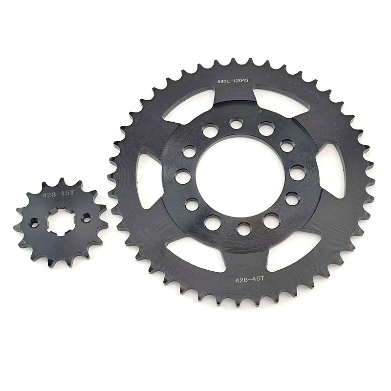 428 Chain - Piñones delanteros y traseros para motocicleta,