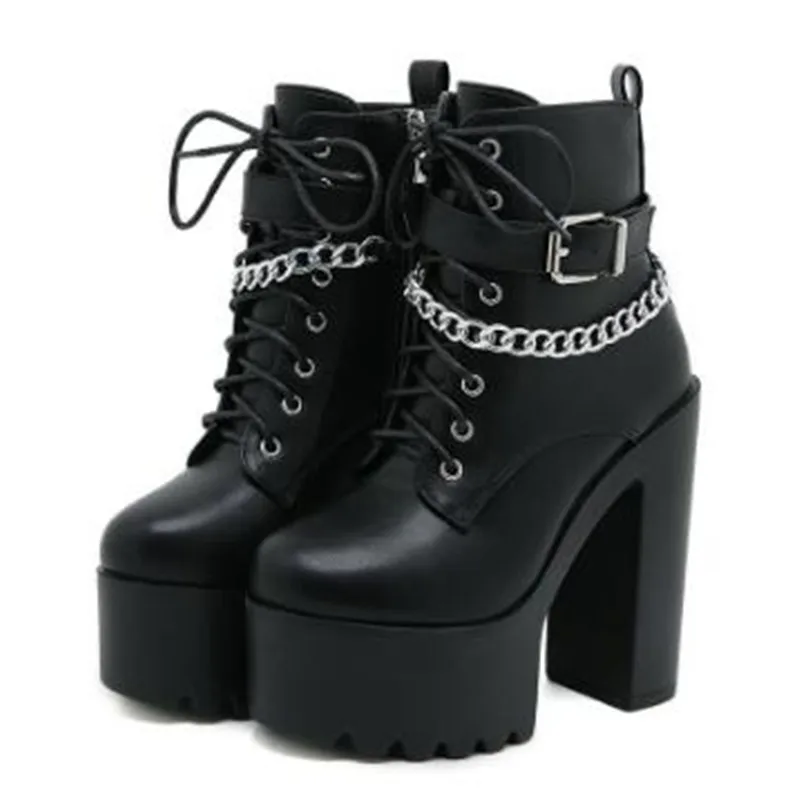 Nuevos botines góticos con cor - Motorcycle Chain reseña y precio